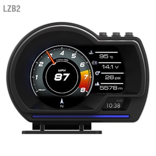 LZB2 Head Up Display OBD2 + GPS Smart Gauge รถ HUD Speedometer Turbo RPM Alarm สำหรับรถบรรทุกรถยนต์