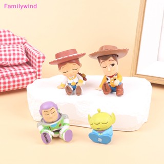 Familywind&gt; ตุ๊กตาฟิกเกอร์ Disney Toy Story Buzz Lightyear Woody Alien สําหรับตกแต่งบ้าน 4 ชิ้น