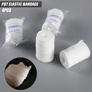 4Rolls 5cm*4.5m Elastic PBT Bandage Wrap Fixation Dressing Gauze First Aid