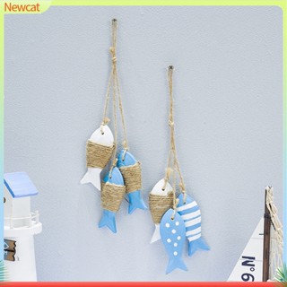 {Newcat} จี้ไม้ รูปปลา ไม่มีตําหนิ สําหรับแขวนตกแต่งผนังห้องนอน DIY