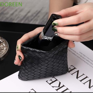 Doreen Leaf Spring Bag กลางแจ้ง ลําลอง สายเคเบิลข้อมูล ที่เก็บกระเป๋า ปิดด้วยตนเอง กระเป๋าใส่เหรียญ กระเป๋ารายการขนาดเล็ก ผู้หญิง เปลี่ยนกระเป๋าเก็บ