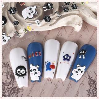 Sanrio สติ๊กเกอร์ติดเล็บลายนูน Pacha Dog ลูกบอลถ่านหินการ์ตูนสามมิติสติ๊กเกอร์ติดเล็บเครื่องมือทำเล็บสำหรับร้านเล็บ 3 สี JOYFEEL