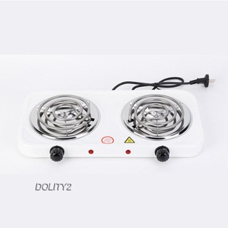 [Dolity2] หัวเผาไฟฟ้า แบบคู่ พร้อมไฟแสดงสถานะ 2000W ควบคุมอุณหภูมิ 5 ระดับ สีขาว