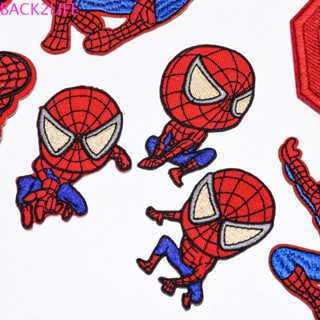 Back2life แผ่นสติกเกอร์ ลายการ์ตูนอนิเมะ Spiderman สําหรับตกแต่งเสื้อผ้า กางเกงยีน