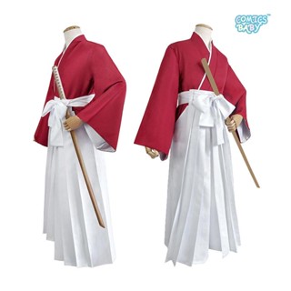 Rurouni Kenshin Himura Kenshin Cosplay Costume ชุดกิโมโนคอสเพลย์ การ์ตูนอนิเมะ Anime Halloween Cos Clothing Gust Basanihiko Kimono Kendo Clothing 浪客剑心 绯村剑心 和服剑道服