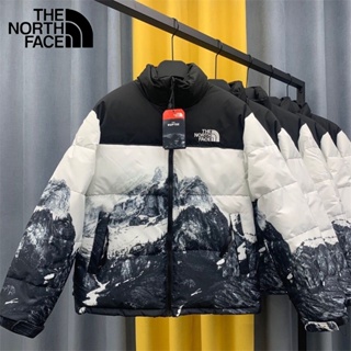 เสื้อแจ็กเก็ต ผ้าฝ้าย แบบหนา ปักลายโลโก้ The North Face แบบดั้งเดิม แฟชั่นฤดูหนาว สําหรับคู่รัก