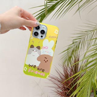 เคสโทรศัพท์มือถือ เรืองแสง ทรงกลม ลายสัตว์ แมว แฟชั่น สําหรับ iPhone 11 14 12 13 Pro Max