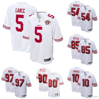 เสื้อกีฬาแขนสั้น ลายทีมชาติฟุตบอล San Francisco 49ers NFL HQ7 75th Garropolo Bosa Kittle พลัสไซซ์ สําหรับผู้ชาย และผู้หญิง QH7