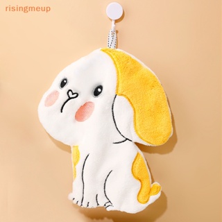 [risingmeup] ผ้าขนหนูเช็ดมือ เช็ดแห้งเร็ว ลายการ์ตูนสัตว์น่ารัก สําหรับห้องครัว ห้องน้ํา