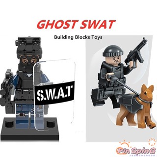 ฟิกเกอร์ตัวต่อปริศนา PIN Ghost SWAT ขนาดเล็ก ของเล่นสําหรับเด็กผู้ชาย