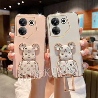 เคสโทรศัพท์มือถือ ลายหมีน่ารัก พร้อมขาตั้ง สําหรับ Tecno Camon 20 Pro Premier Spark Go 2023 10C 10 Pro POVA 4 4G 5G Camon20Pro