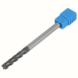End Mill CNC ทังสเตนคาร์ไบด์ ก้านยาว สีเงิน สีฟ้า