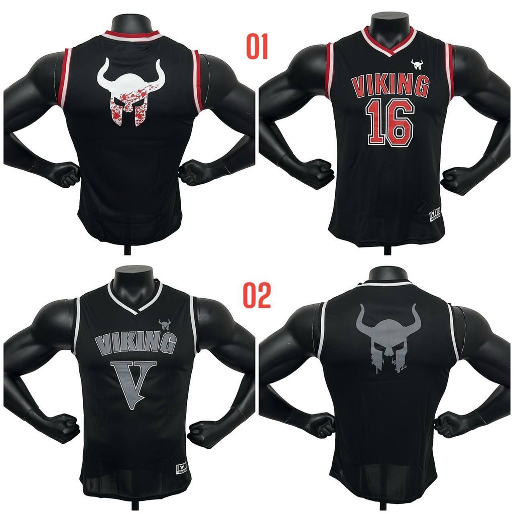 Baju gym Vking Tanktop Microfiber Dryfit bodyfit ผู้ชายฟิตเนสกล้ามเนื้อเพาะกาย