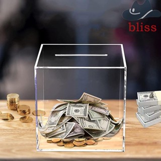 Bliss กระปุกออมสินอะคริลิคใส ทรงสี่เหลี่ยม จุของได้เยอะ สําหรับใส่เหรียญ ของขวัญวันเกิด