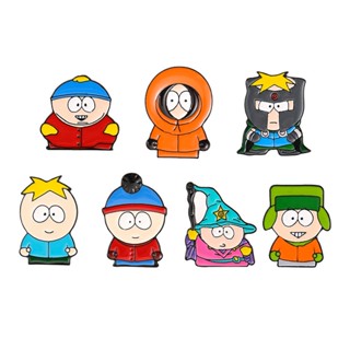 เข็มกลัด South Park อะนิเมะการ์ตูนป้ายโลหะผสมเคลือบ