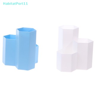 Habitatport กล่องเก็บแปรงแต่งหน้า เครื่องสําอาง 3 ช่อง