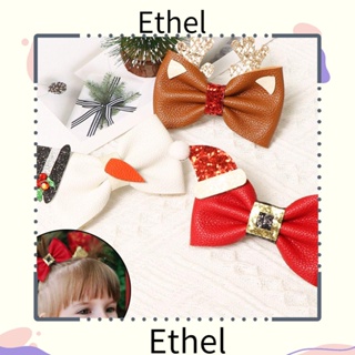 Ethel1 กิ๊บติดผม ประดับโบว์ ระยิบระยับ เครื่องประดับ สําหรับเด็กผู้หญิง คริสต์มาส