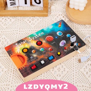 [Lzdyqmy2] ของเล่นบอร์ด Montessori Busy Board Outer Space สําหรับเด็ก