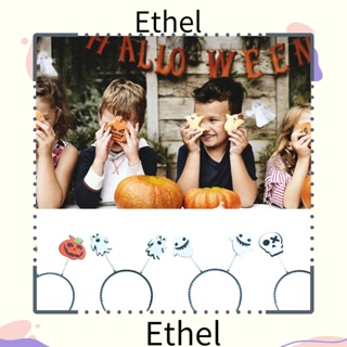 Ethel1 ที่คาดผม รูปฟักทองผี แบบพกพา ทนทาน สําหรับตกแต่งปาร์ตี้ฮาโลวีน 3 ชิ้น