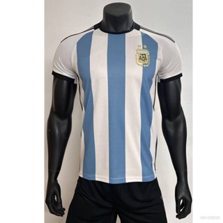 เสื้อกีฬาแขนสั้น ลายทีมชาติฟุตบอล Argentina 22-23 World Cup ชุดเหย้า คุณภาพสูง