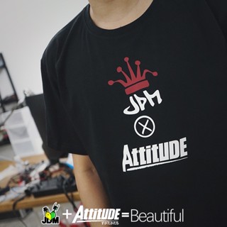 เสื้อยืดคอกลม แขนสั้น ผ้าฝ้าย พิมพ์ลาย Attitude Japan JDM player สําหรับผู้ชาย