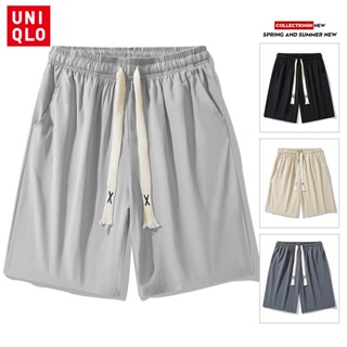 Uniqlo กางเกงวอร์ม กางเกงขาสั้น กางเกงบาสเก็ตบอล กางเกงขาสั้น ห้าส่วน สีพื้น อเนกประสงค์ สไตล์เกาหลี ชายหาด ระบายอากาศ สําหรับผู้ชาย