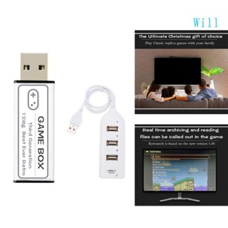 Will กล่องแฟลชไดรฟ์ USB 128GB พร้อมเกมเปิดในตัว 15000+ คลาสสิก สําหรับคนรักเกม