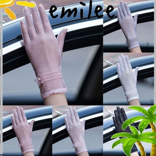 Emilee ถุงมือกันแดด ลูกไม้ หน้าจอสัมผัส สําหรับผู้หญิง ขับรถ