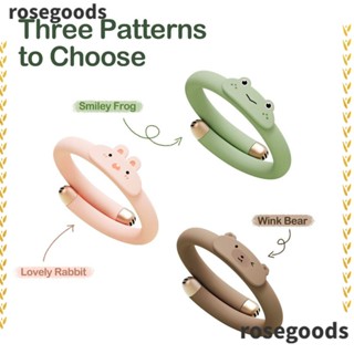 Rosegoods1 สายรัดข้อมือซิลิโคน ป้องกันยุง แมลง สีชมพู สีเขียว สีน้ําตาล สําหรับเดินทาง