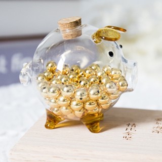 Hot Sale# saving golden beans transparent piggy glass bottle small golden beans storage bottle wishing bottle golden beans storage bottle lucky bag 8cc