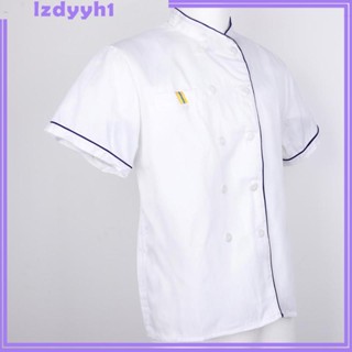 [JoyDIY] เสื้อแจ็กเก็ตเชฟ แขนสั้น เครื่องแบบเชฟ บริการอาหาร สําหรับโรงแรม ห้องครัว ทุกเพศ