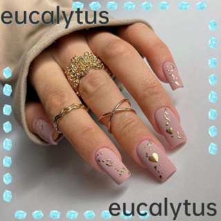 Eucalytus1 เล็บปลอม ถอดออกได้ DIY สไตล์ฝรั่งเศส 24 ชิ้น