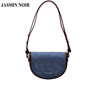 Jasmin NOIR กระเป๋าสะพายข้าง หนัง PU และเดนิม ขนาดเล็ก สไตล์เกาหลี สําหรับผู้หญิง