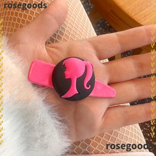 Rosegoods1 กิ๊บติดผม ประดับเลื่อม สีชมพู เครื่องประดับ แฟชั่นสําหรับผู้หญิง