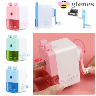 Glenes กบเหลาดินสออัตโนมัติ แบบพลาสติก หมุนได้ 3 สี สําหรับนักเรียน