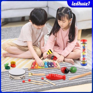 [Lzdhuiz1] ชุดเครื่องดนตรีไม้ Montessori ของเล่นสําหรับเด็ก 10 ชิ้น