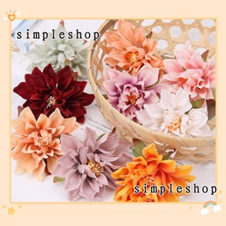 Simple ดอกเบญจมาศประดิษฐ์ ผ้าไหม แฮนด์เมด 7 ซม. DIY สําหรับงานแต่งงาน 10 ชิ้น