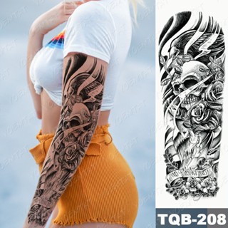 Death Eater Mexican Day of The Dead Skull Old School Men Women Tatu Transfer Tattoo Semi Permanent Tattoo Sleeve Gomette Tato