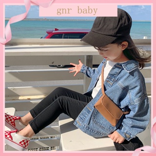 🍓GNR BABY🍋เสื้อแจ็กเก็ตยีน ทรงหลวม สไตล์เกาหลี สําหรับเด็กผู้หญิง อายุ 3-12 ปี