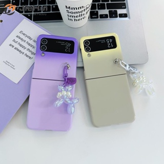 Jiehui เคสโทรศัพท์มือถือ ลายสุนัขเปียโน แฟชั่น สําหรับ Samsung Z Flip4 Z Flip3