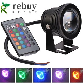 Rebuy โคมไฟสปอตไลท์ RGB อะลูมิเนียม 10W ปรับได้ สําหรับติดใต้สระว่ายน้ํา