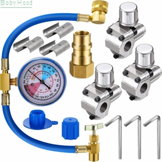 【Big Discounts】BPV31 Piercing Tap Valve Kits For Home Use Refrigerator w/ Pressure Gauge#BBHOOD