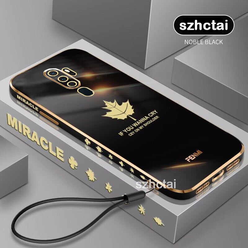 เคส oppo a5 2020 a9 2020 สไตล์เกาหลี 6D ซิลิโคนนิ่ม หรูหรา เคสโทรศัพท์ + ฟรีสายคล้อง