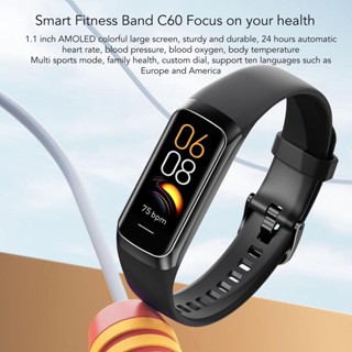 Zhongcheng Tec สายรัดข้อมือ Smartwatch 1.1 นิ้ว AMOLED หน้าจอขนาดใหญ่สีสันสดใส Smart Band HD Fonts Heart Rate Sleep Watch