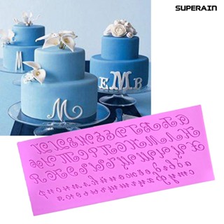 (super) แม่พิมพ์ซิลิโคน ลายตัวอักษร สําหรับตกแต่งเค้ก ช็อคโกแลต ฟองดองท์ เบเกอรี่ DIY