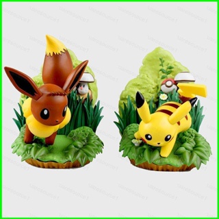 Sqt โมเดลฟิกเกอร์ Pokemon Pikachu Eevee In The Bushes ของเล่น ของขวัญ สําหรับเด็ก