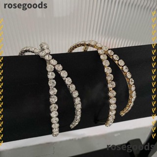 Rosegoods1 ที่คาดผม ทรงกลม ประดับคริสตัล พลอยเทียม รูปมงกุฎเรขาคณิต ไม้กางเขน กลวง เครื่องประดับ สําหรับผู้หญิง