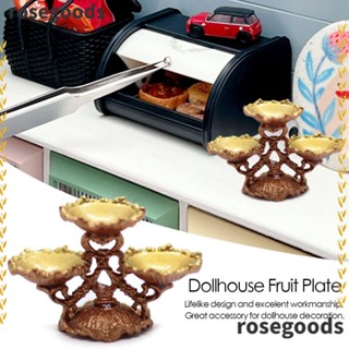 Rosegoods1 โมเดลผลไม้จําลอง สีทอง สําหรับตกแต่งบ้านตุ๊กตา