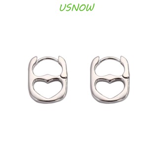Usnow ต่างหูแฟชั่น รูปหัวใจ หมู จมูกกลวง สําหรับผู้หญิง
