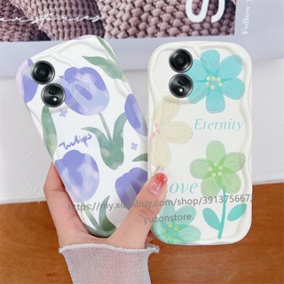 ใหม่ เคสโทรศัพท์มือถือ TPU ลายดอกไม้ ป้องกันเลนส์กล้อง สําหรับ OPPO A58 A78 A98 A17 A17k A77s A77 A57 A96 A76 4G 5G เคส Phone Case